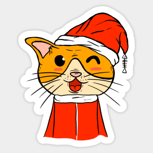 Cat Christmas Funny Sticker